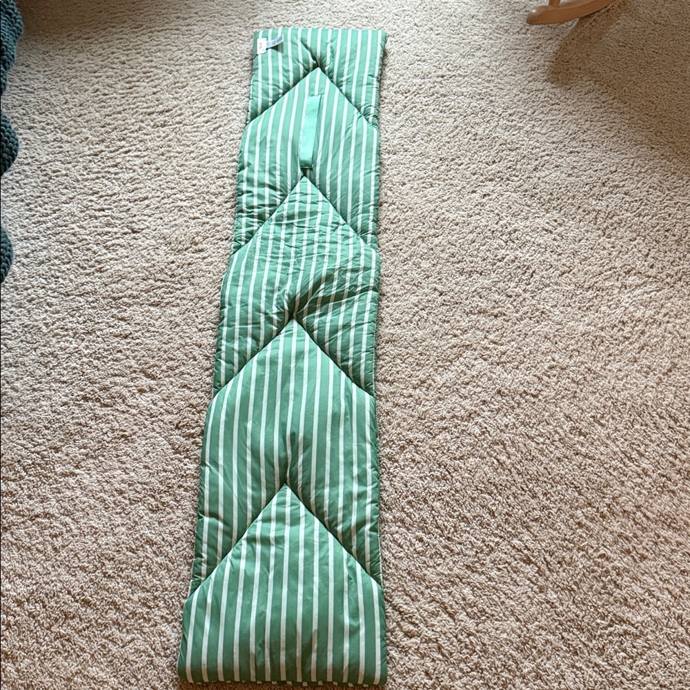 Anthropologie Striped Puffer Scarf Green 42" Long NWOT